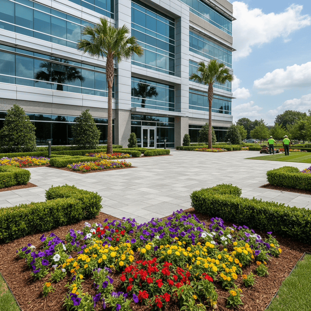 Commercial property landscape maintenance and grounds